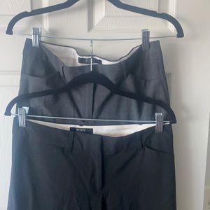 2 pairs of dress pants, grey and black